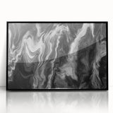 Black and White Fluid Abstract Art - Modern Swirl Canvas Print