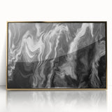 Black and White Fluid Abstract Art - Modern Swirl Canvas Print