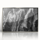 Black and White Fluid Abstract Art - Modern Swirl Canvas Print