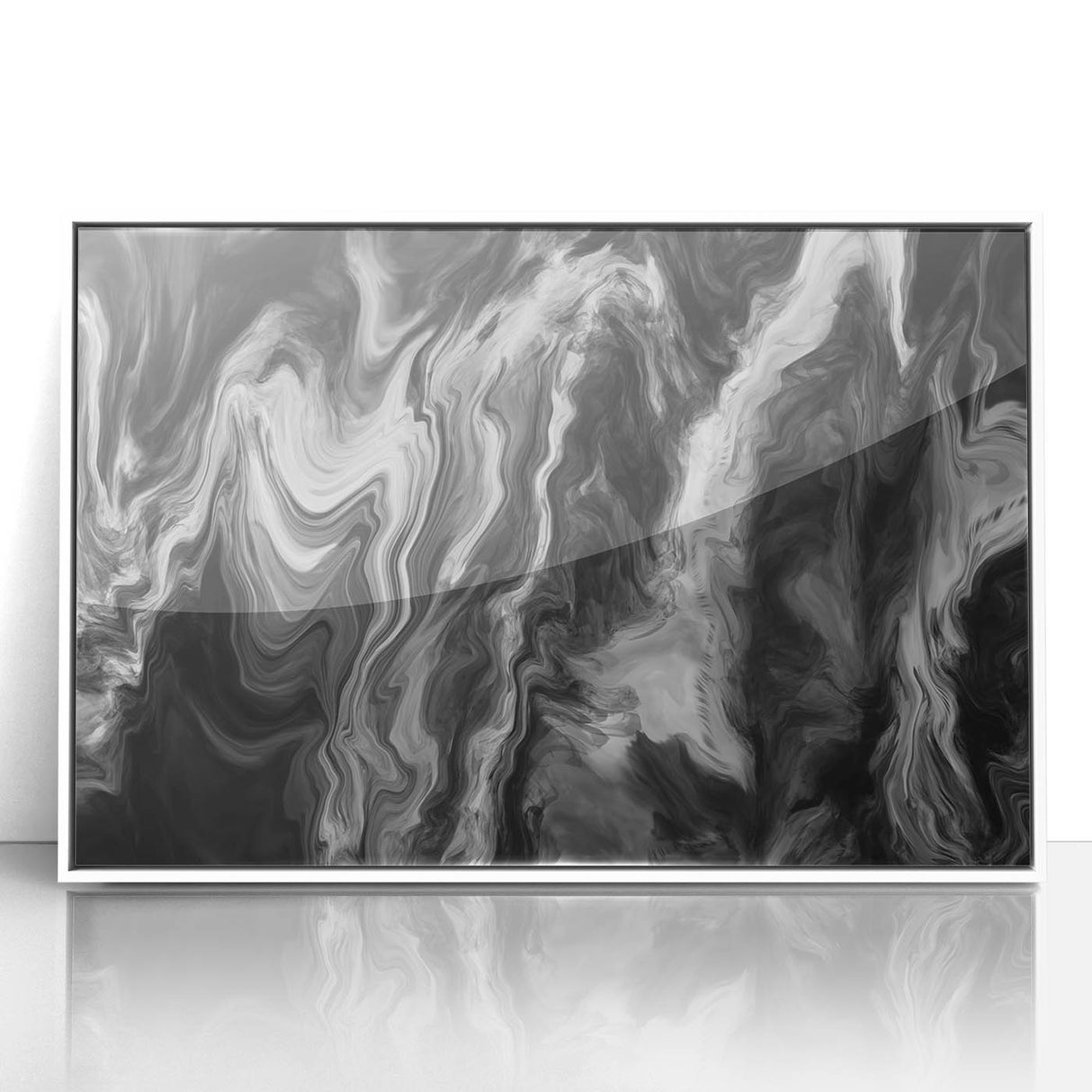 Black and White Fluid Abstract Art - Modern Swirl Canvas Print
