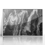 Black and White Fluid Abstract Art - Modern Swirl Canvas Print