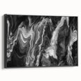 Black and White Fluid Abstract Art - Modern Swirl Canvas Print