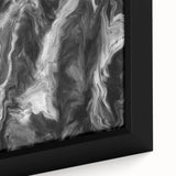 Black and White Fluid Abstract Art - Modern Swirl Canvas Print