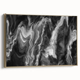 Black and White Fluid Abstract Art - Modern Swirl Canvas Print