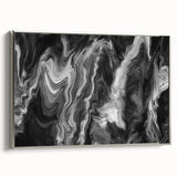 Black and White Fluid Abstract Art - Modern Swirl Canvas Print