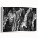Black and White Fluid Abstract Art - Modern Swirl Canvas Print