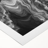 Black and White Fluid Abstract Art - Modern Swirl Canvas Print