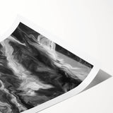 Black and White Fluid Abstract Art - Modern Swirl Canvas Print