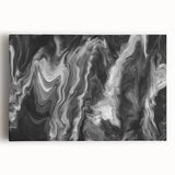 Black and White Fluid Abstract Art - Modern Swirl Canvas Print