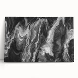 Black and White Fluid Abstract Art - Modern Swirl Canvas Print