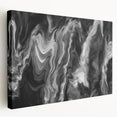 Black and White Fluid Abstract Art - Modern Swirl Canvas Print