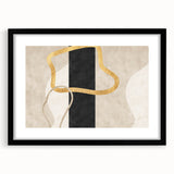 Earthen Harmony Abstracts – Minimalist Black and Gold Wall Art