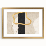 Earthen Harmony Abstracts – Minimalist Black and Gold Wall Art