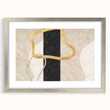 Earthen Harmony Abstracts – Minimalist Black and Gold Wall Art