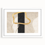 Earthen Harmony Abstracts – Minimalist Black and Gold Wall Art