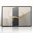Earthen Harmony Abstracts – Minimalist Black and Gold Wall Art