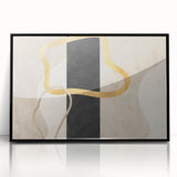 Earthen Harmony Abstracts – Minimalist Black and Gold Wall Art