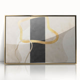 Earthen Harmony Abstracts – Minimalist Black and Gold Wall Art
