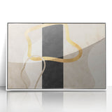 Earthen Harmony Abstracts – Minimalist Black and Gold Wall Art