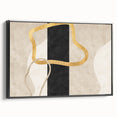 Earthen Harmony Abstracts – Minimalist Black and Gold Wall Art