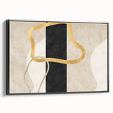 Earthen Harmony Abstracts – Minimalist Black and Gold Wall Art