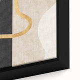 Earthen Harmony Abstracts – Minimalist Black and Gold Wall Art