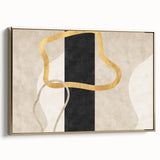 Earthen Harmony Abstracts – Minimalist Black and Gold Wall Art