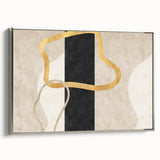 Earthen Harmony Abstracts – Minimalist Black and Gold Wall Art