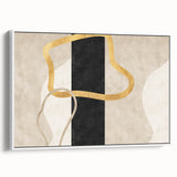 Earthen Harmony Abstracts – Minimalist Black and Gold Wall Art