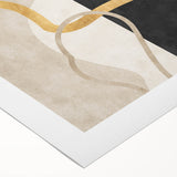 Earthen Harmony Abstracts – Minimalist Black and Gold Wall Art