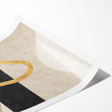 Earthen Harmony Abstracts – Minimalist Black and Gold Wall Art