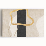 Earthen Harmony Abstracts – Minimalist Black and Gold Wall Art