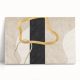 Earthen Harmony Abstracts – Minimalist Black and Gold Wall Art