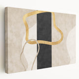 Earthen Harmony Abstracts – Minimalist Black and Gold Wall Art