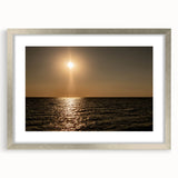 Modern Minimalist Landscape Prints – Golden Sun Over Ocean Horizon