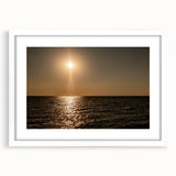 Modern Minimalist Landscape Prints – Golden Sun Over Ocean Horizon