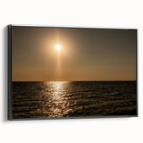 Modern Minimalist Landscape Prints – Golden Sun Over Ocean Horizon