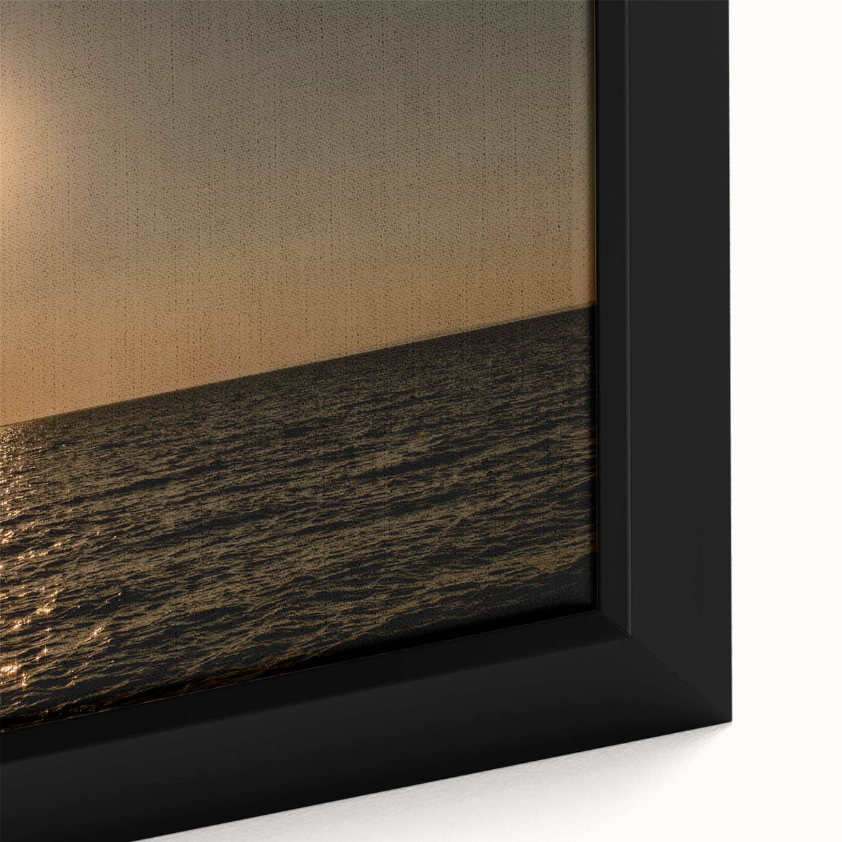 Modern Minimalist Landscape Prints – Golden Sun Over Ocean Horizon