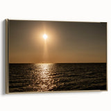 Modern Minimalist Landscape Prints – Golden Sun Over Ocean Horizon