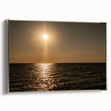 Modern Minimalist Landscape Prints – Golden Sun Over Ocean Horizon