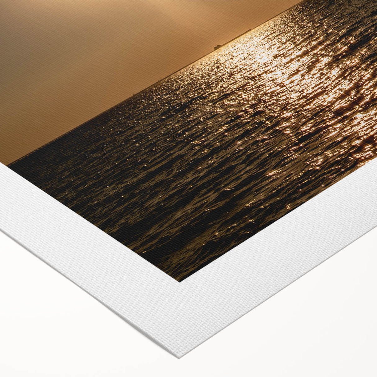 Modern Minimalist Landscape Prints – Golden Sun Over Ocean Horizon