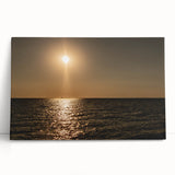 Modern Minimalist Landscape Prints – Golden Sun Over Ocean Horizon