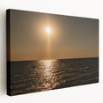 Modern Minimalist Landscape Prints – Golden Sun Over Ocean Horizon