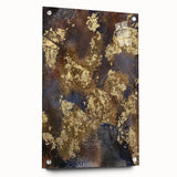 Modern Abstract Paintings – Moody Gold & Brown Metallic Canvas