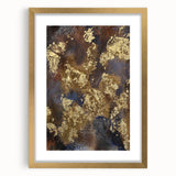 Modern Abstract Paintings – Moody Gold & Brown Metallic Canvas