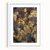 Modern Abstract Paintings – Moody Gold & Brown Metallic Canvas