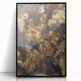 Modern Abstract Paintings – Moody Gold & Brown Metallic Canvas