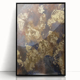 Modern Abstract Paintings – Moody Gold & Brown Metallic Canvas