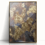 Modern Abstract Paintings – Moody Gold & Brown Metallic Canvas