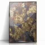 Modern Abstract Paintings – Moody Gold & Brown Metallic Canvas